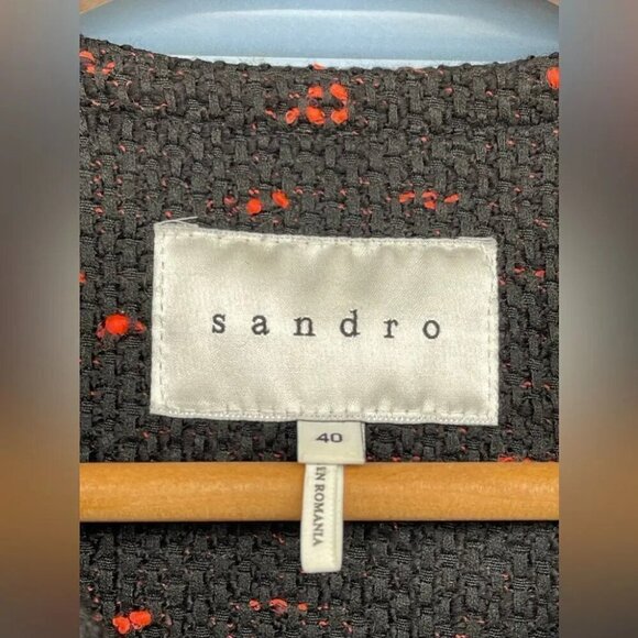 Sandro Veritage Tweed Jacket in Black 40/8 - Picture 5 of 12